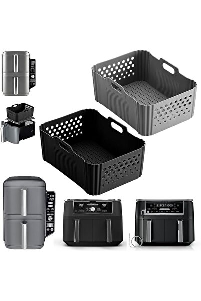 Yelajoy 2 PCS Air Fryer Liners Silicone Perforated Reusable