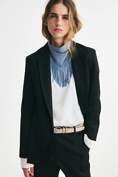 H&M Tek Düğmeli Gabardin Blazer