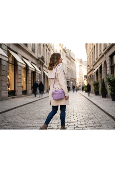 LİVORA Purple Leather Look Women's Shoulder Bag