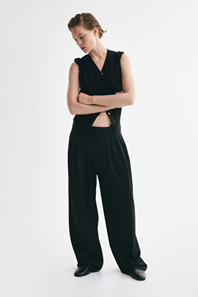 H&M Pileli Geniş Pantolon
