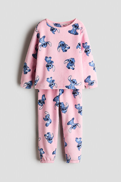 H&M Baskılı Velur Pijama Takımı