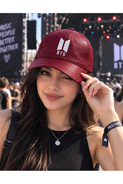 lovver Bts Embroidered Custom Production and Design 100% Leather Hat Cap