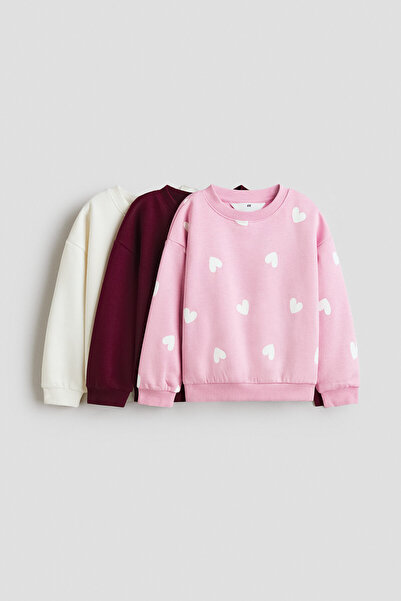 H&M 3'lü İçi Tüylü Sweatshirt