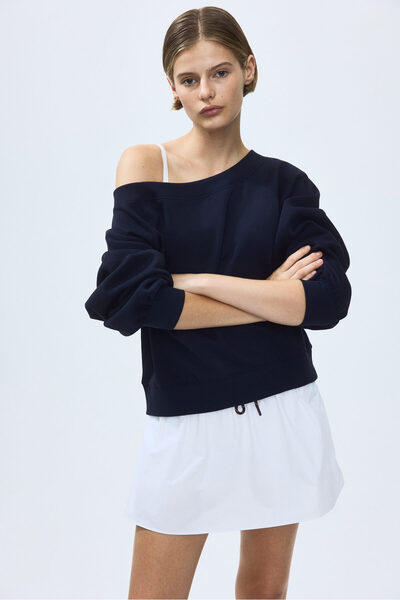 H&M Omuzları Açık Sweatshirt