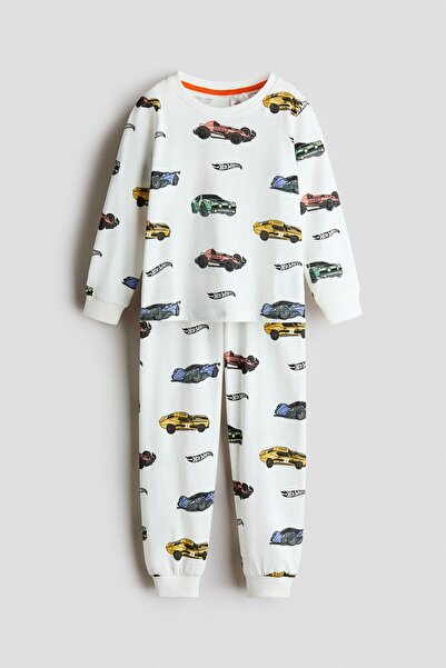 H&M Pamuklu ve Baskılı Pijama Takımı