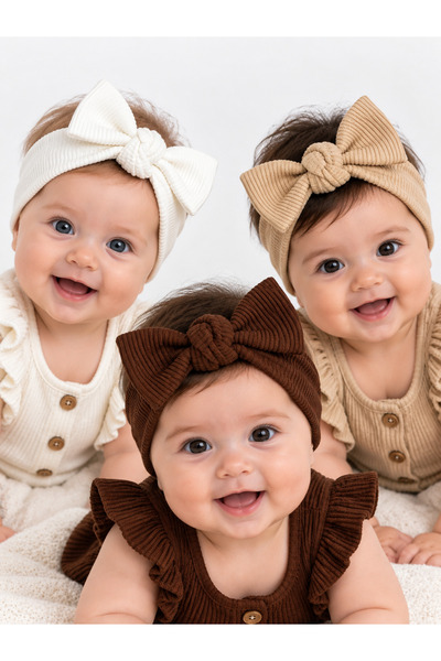 Oz Baby مجموعة من 3 ربطات شعر للبنات الصغيرات - منقوشة وملونة