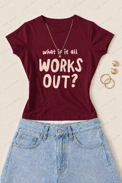 SVART WEAR Women's What if It All Works Out Printed Cotton Lycra Slim Fit Bod...
