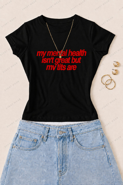 SVART WEAR Women's Ironic Slogan Printed Cotton Lycra Slim Fit Body T-Shirt -...