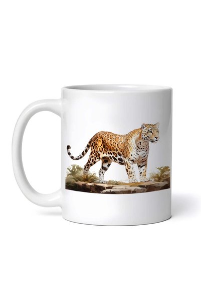 INOVATIX Cana alba personalizata,Jaguar in jungla,INOVATIX®. 330ml