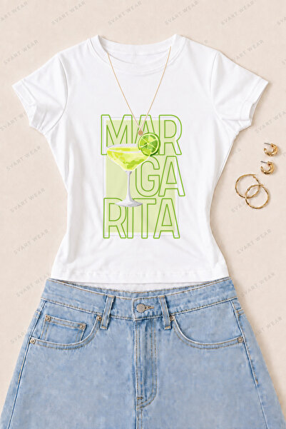 SVART WEAR Ženska majica kratkih rukava sa margarita grafikom, od pamuka i li...