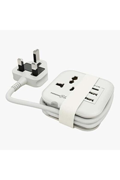 porodo 2500W Universal Power Strip with USB C and Dual USB a 1.2m Extension Cord