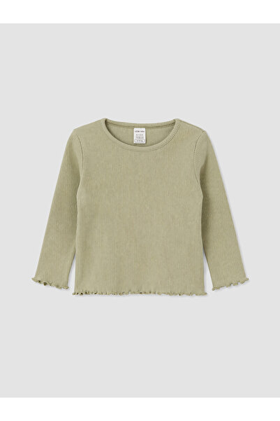 LC Waikiki Two Mt Shop Quality Lcw Baby Khaki Oval Collar Baby Girl T-Shirt