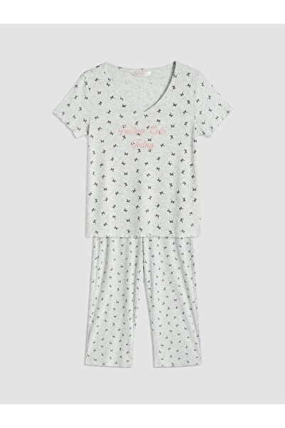 LC Waikiki Alita City with a Difference of Lcw Dream Gray Camisole Printed Sh...