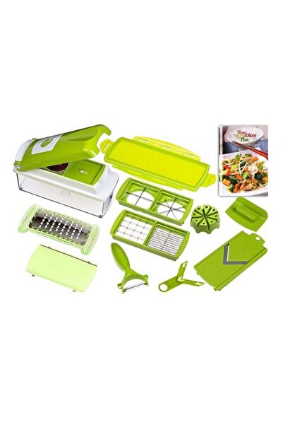Twinkle Mart 11-Piece Fruit And Vegetable Chopper And Slicer Set White/Green