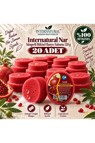 Dermolive Internatural Pomegranate Sponge Herbal Bath Soap 20 Pack (20 X 120 g)