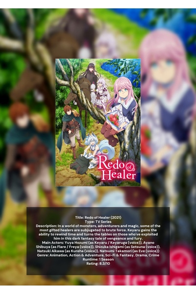 OEM Poster Infografic Reluarea Vindecatorului, Anime Dark Fantasy, Carton 250...