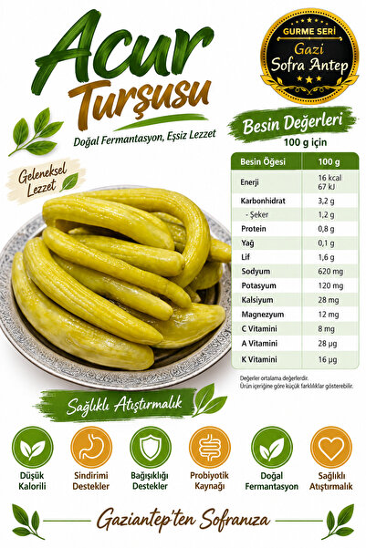 gazisofraantep Acur Turşusu 1 LT / Doğal, Katkısız Çıtır Lezzet