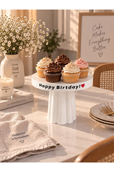 The Lucky Store Happy Birthday Pasta Standı – Yuvarlak Ayaklı Doğum Günü Kek ...