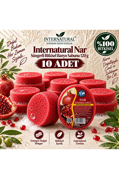 Dermolive Internatural Pomegranate Sponge Herbal Bath Soap 10 Pack (10 X 120 g)