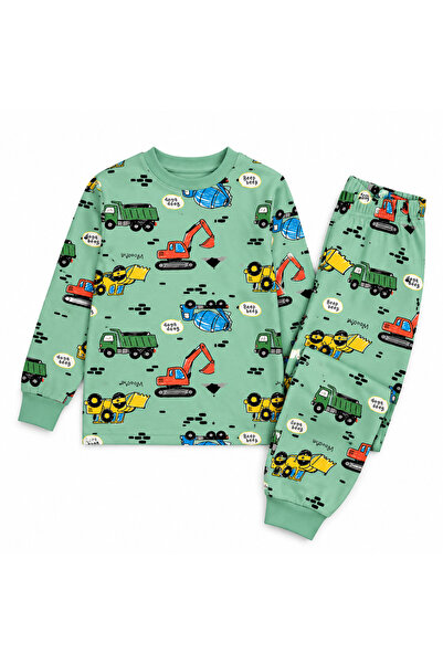 zahider Male Child 100% Cotton Work Machine Pattern Long-Sleeve Lycra Sleepwe...