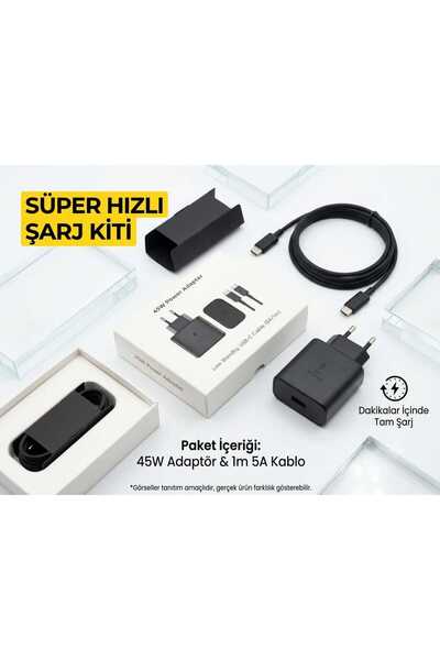 45w Type-C hızlı şarj adaptörü ve kablo
