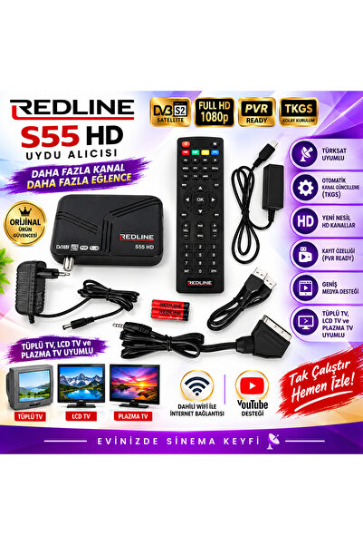 Tekno61 S55 BT Full Hd Uydu Alıcısı - Otomatik Kanal Güncelleme(TKGS) - Dahil...