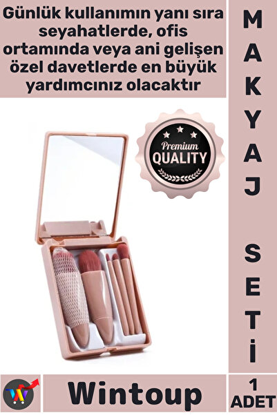 Wintoup #Makyaj Profesyonel Taşınabilir Kompakt Kutulu Yumuşak Kıllı Kozmetik...