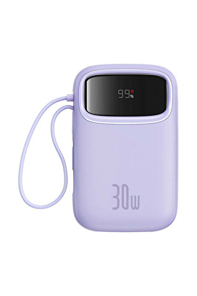 Baseus Εξωτερική Μπαταρία 10000mAh, 30W + Ενσωματωμένα Καλώδια 2C, Qpow 2 Μπλ...
