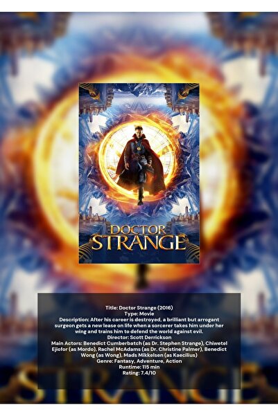OEM Αφίσα Ινφογραφικό Doctor Strange, Μαγεία και Πολυσύμπαν, Χαρτόνι 250γρ, Α4