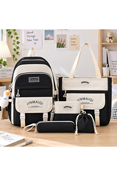 Generic Brand 5 - Piece School Backpack Set with Tote Bag, Pencil Case, Pouch...
