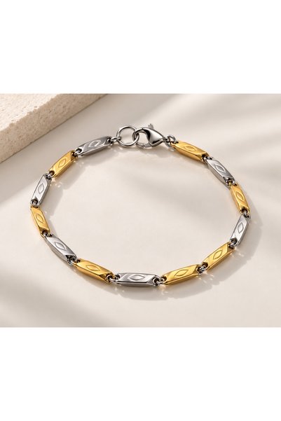 The Klōi Stainless Steel Double Color Bracelet - 4mm Thin Two-Tone Minimalist Luxury Men's Jewelry
