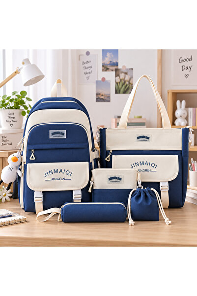 Generic Brand 5 - Piece School Backpack Set with Tote Bag, Pencil Case, Pouch...