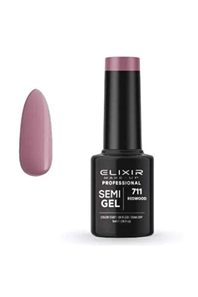Elixir Επαγγελματικό Ημι-τζελ Ημι-περμανεντ Βερνίκι Νυχιών 711 Κόκκινο-ροζ-κα...