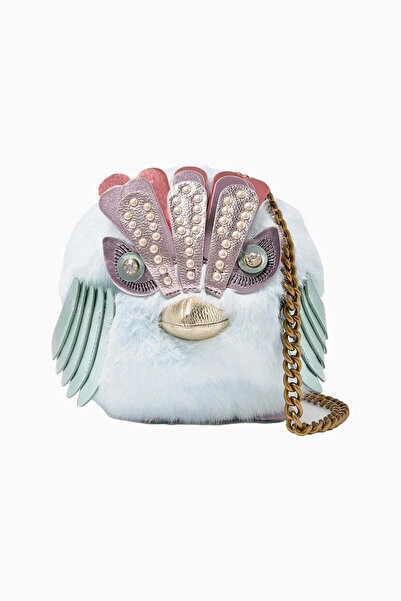 Kurt Geiger Pom Pom Eagle Feather Chain Strap Women's Crossbody Bag - Pastel ...