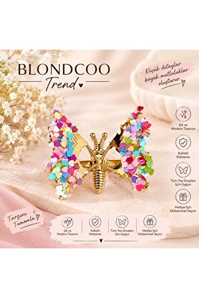 Blondcoo Trend 2 Pieces of Metal Buckles with Butterfly Figures and Moving Co...