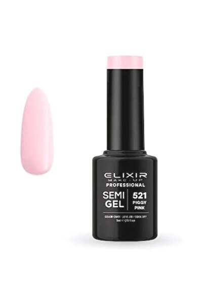 Elixir Επαγγελματικό Ημι-τζελ Μόνιμο Βερνίκι Νυχιών 521 Piggy Pink Pink Piggy...