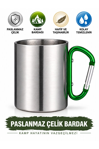 Partenya Paslanmaz Çelik Karabinalı Kamp Bardağı – Hafif Taşınabilir Outdoor ...