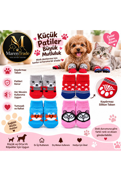 Genel Markalar Kaydırmaz Köpek ve Kedi Çorabı | Nefes Alabilen Patik | Küçük ...