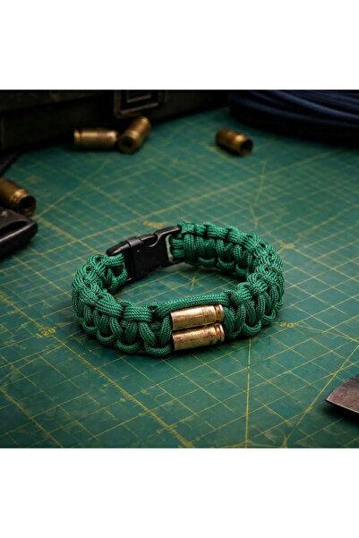 PARACORD ALPİN 9MM EDITION-Standart Klipsli Zümrüt Yeşil Bileklik