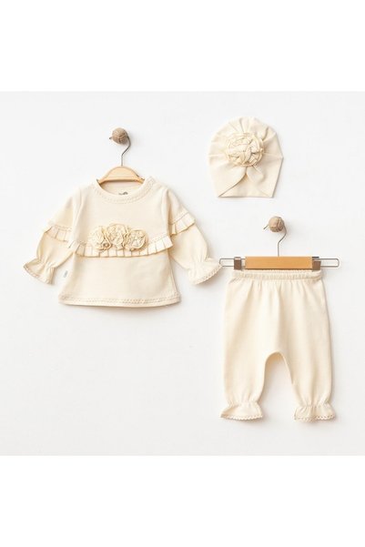 IŞIL BABY 3’lü Güpürlü Kız Bebek Takım
