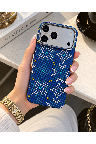 KILIF HOUSE Iphone 15 Uyumlu Metal Çerçeveli Prestige Karbonfiber Magsafe Des...