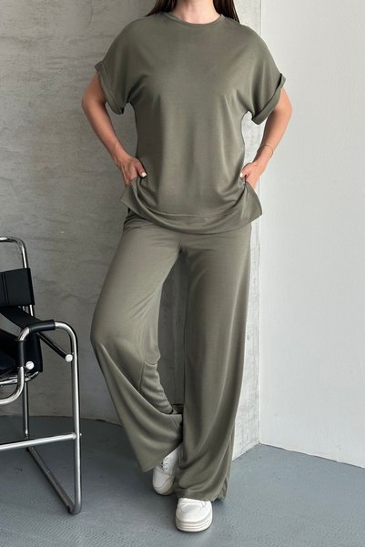 noov Women's Cupra Pike Fabric Double Sleeve Cuffed Comfortable Cut Set 6020 Khaki - Premium Series