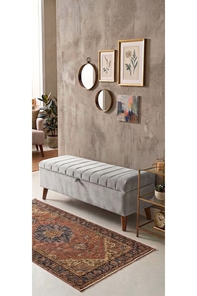 yuse aksu CİZGİ KAPİTONE SANDIKLI PUF 100X40X45