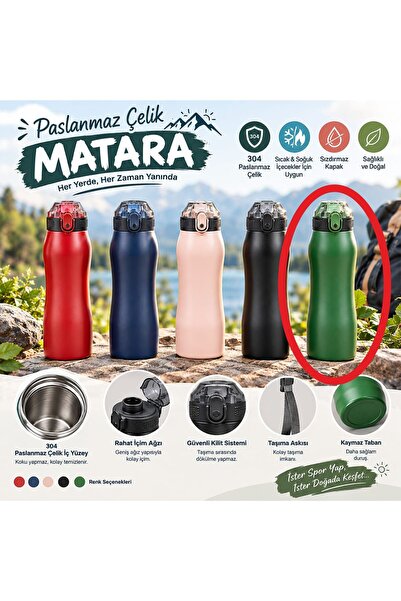 Mikro ÇELİK MATARA - KOKU YAPMAZ- ORTAOKUL LİSE SULUK- OUTDOOR MATARA 750 ML