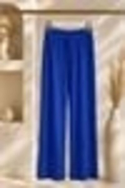 Juuuj Saks Blue Wrinkled Fabric Cotton Flexible Textured Comfortable Cut Pant...