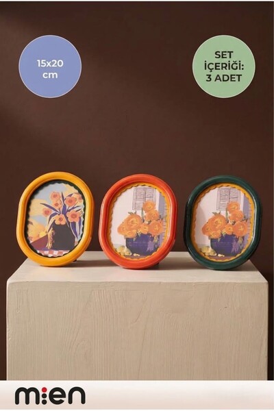 MİEN Vıstos Çerçeve 15x20cm 3 Adet Renkli Çerçeve Set