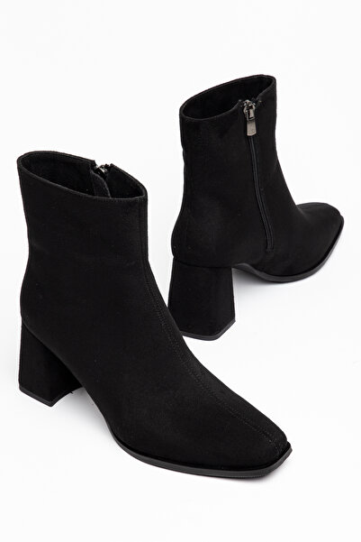 HCO SHOES Γυναικείες μπότες με τακούνι και λεπτομέρεια με φερμουάρ από σουέντ...