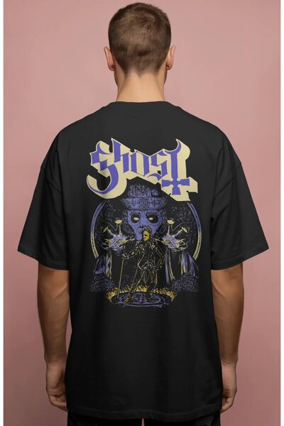 SEVBANO Tricou Premium Oversize Unisex cu imprimeu Ghost Rock Metal Music Band