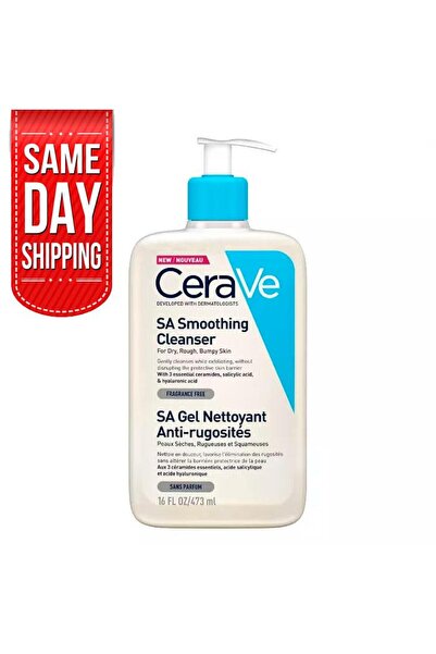 CeraVe SA Smoothing Cleanser for Dry, Rough, and Bumpy Skin, 473 ml/16 oz