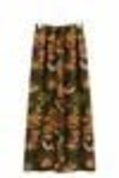Juuuj Green Viscose Fabric, Elastic Waist, Loose Cut, Self-Waisted, Mixed Pat...